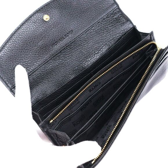 NWT Michael Kors Jet Set Leather Flap Envelope Black - Picture 6 of 7